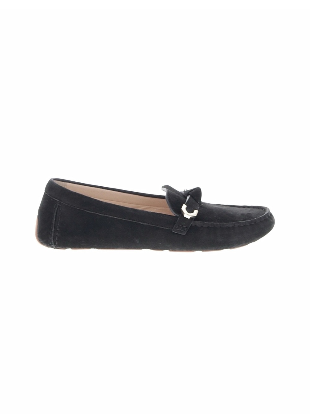 Cole Haan Black Suede Slip-On Loafer with Metal Bit